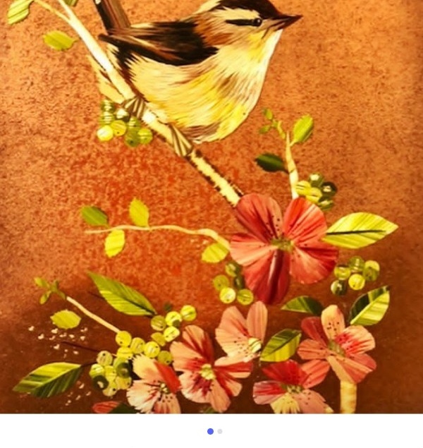 اثر معرق گندم پرنده و گل
